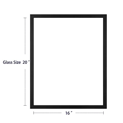 ONE WALL 16x20 Inch Floating Frame, Black Wood Double Glass Float Picture Frame Display 16x20/11x14 Inch Photos or Plant or Petal Specimens for Wall Hanging - Mounting Accessories Included - Image 2