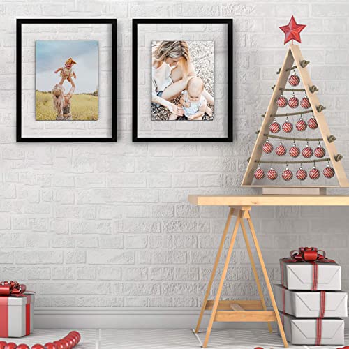 ONE WALL 16x20 Inch Floating Frame, Black Wood Double Glass Float Picture Frame Display 16x20/11x14 Inch Photos or Plant or Petal Specimens for Wall Hanging - Mounting Accessories Included - Image 3