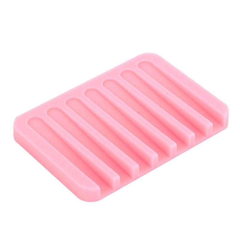 we3 Self Draining Silicone Drying Mat Silicone Soap Dish Soap Holder Soap Tray Cute Silicone Soap Dish Bathroom Toilet Plate (Assorted Color) (3) - Image 5