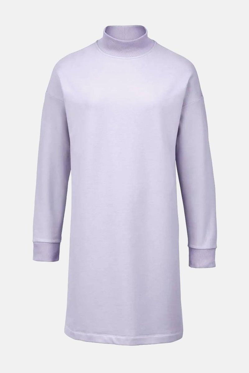 Tchibo Women Plain Casual Mini Sweater Dress, Lavendar - Image 2