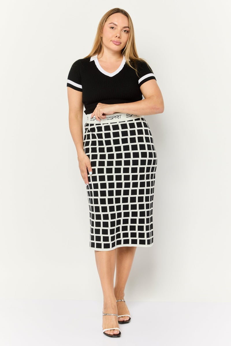 ESPRIT Women Checkered Midi Skirt, Multicolor - Image 4