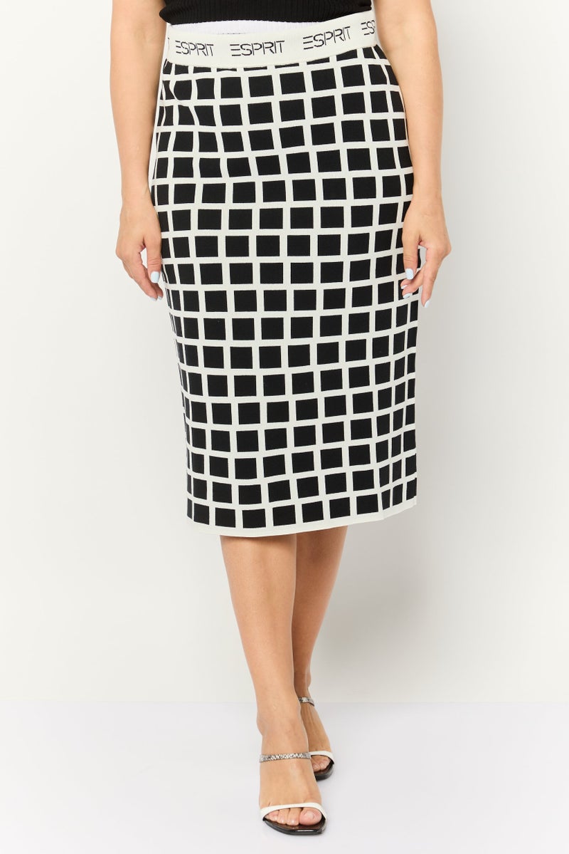 ESPRIT Women Checkered Midi Skirt, Multicolor - Image 1