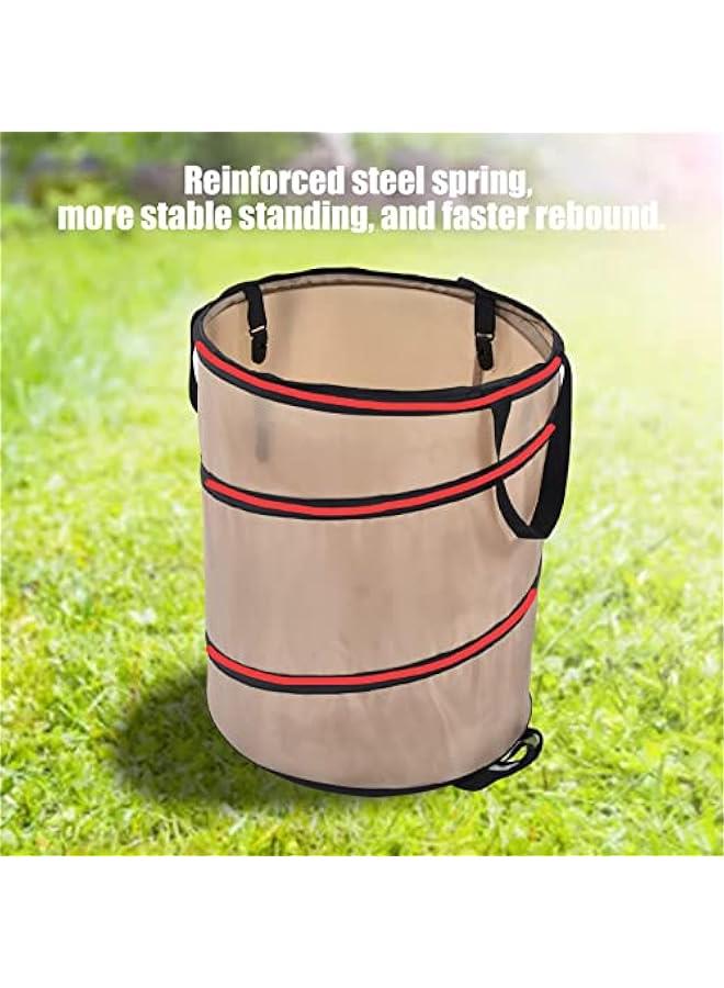Collapsible Trash Can, Portable 10 Gallons Pop up Garden Bag Oxford Cloth Reusable Leaf Bag with 2 Handles Easy to Carry and Dump, Lawn and Leaf Waste Bag Recycling Bin for Home Gardening Camping  - Image 3