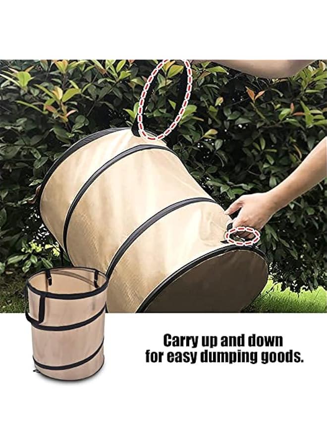 Collapsible Trash Can, Portable 10 Gallons Pop up Garden Bag Oxford Cloth Reusable Leaf Bag with 2 Handles Easy to Carry and Dump, Lawn and Leaf Waste Bag Recycling Bin for Home Gardening Camping  - Image 4