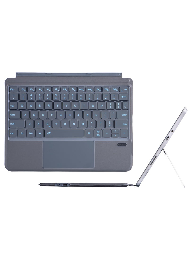 Rock Pow Arabic Wireless Keyboard Type Cover Trackpad for Microsoft  Surface Go 4 2023/Surface Go 3 2021/Surface Go 2 2020/Surface Go 2018 Bluetooth 7 Color Backlit Ultra Slim Rechargeable Battery Multi-Touch  - Image 1