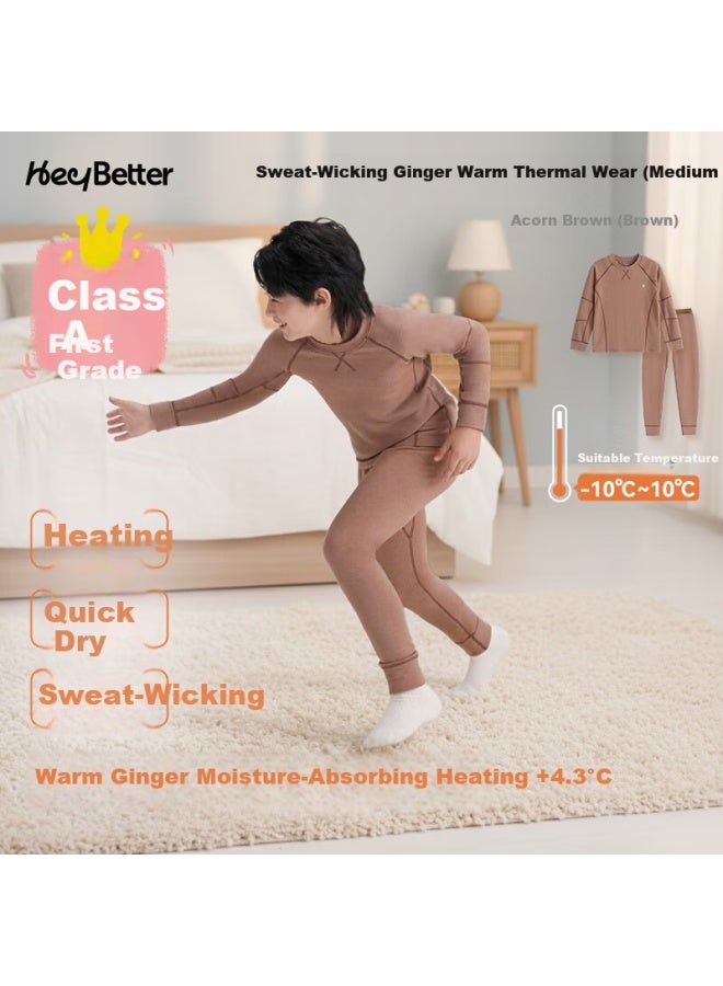 Heybetter Suitable For -10°~10°c Mid-warm Ginger Heated Children's Thermal Underwear Moisture-wicking Homewear - Image 1