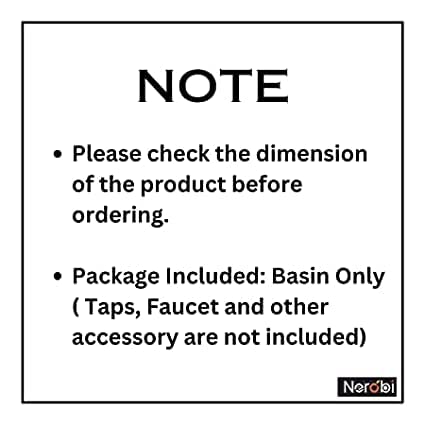 NEROBI Designer Table Top Ceramic Wash Basin Vessel Sink with Slim Rim Collapsible Countertop Basin OverCounter Bathroom Sink ALPHA142 18 x 13 x 55 Inch - Image 5