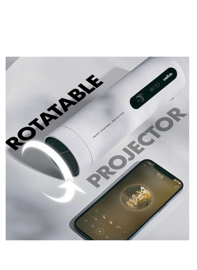 Switch - SWITCH Smart Portable Projector 450 ANSI Lumens, Rotating Projector, Easy Ceiling Projection, Built-in Battery & Speaker, Android 9, 4K & 3D Video Support - Image 1