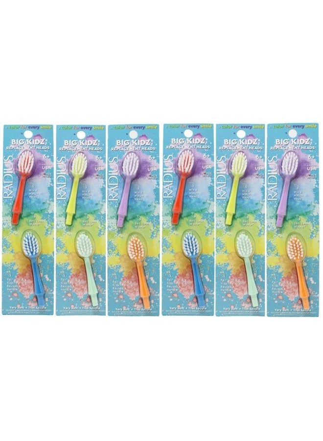 Radius Big Kidz Forever Brush Replacement Heads for Children, 6 Years and Up, BPA Free ADA Accepted for Growing Teeth and Gums, 2 Heads - Extra Soft  - Image 1