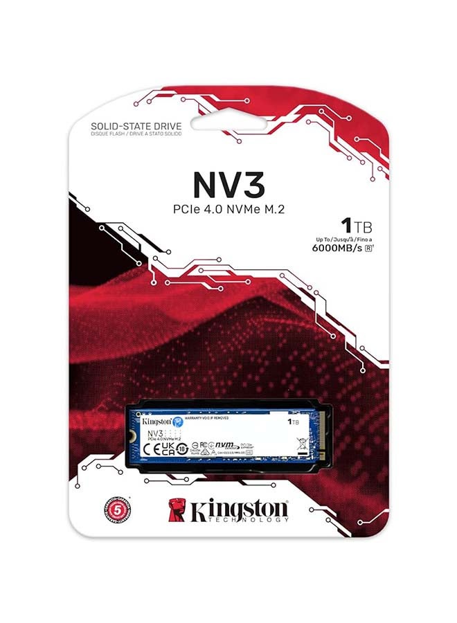 كينغستون مجدد - NV3 1TB M.2 2280 NVMe SSD داخلي, حتى 6000MB/s قراءة, 4000MB/s سرعة كتابة, أداء NVMe PCIe Gen 4.0x4, تشغيل بذبذبة 2.17G, 320TBW | SNV3S/1000G - Image 3