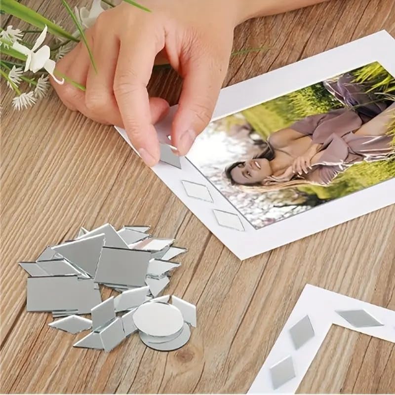 PulGos Mirror Shape Combo Kit – Ideal for Embroidery and Lippan Art,Includes Mirrors in Various Shapes for Creative Projects, Crafting, and Decorative Art, Perfect for Personalized Home Decor. - Image 2
