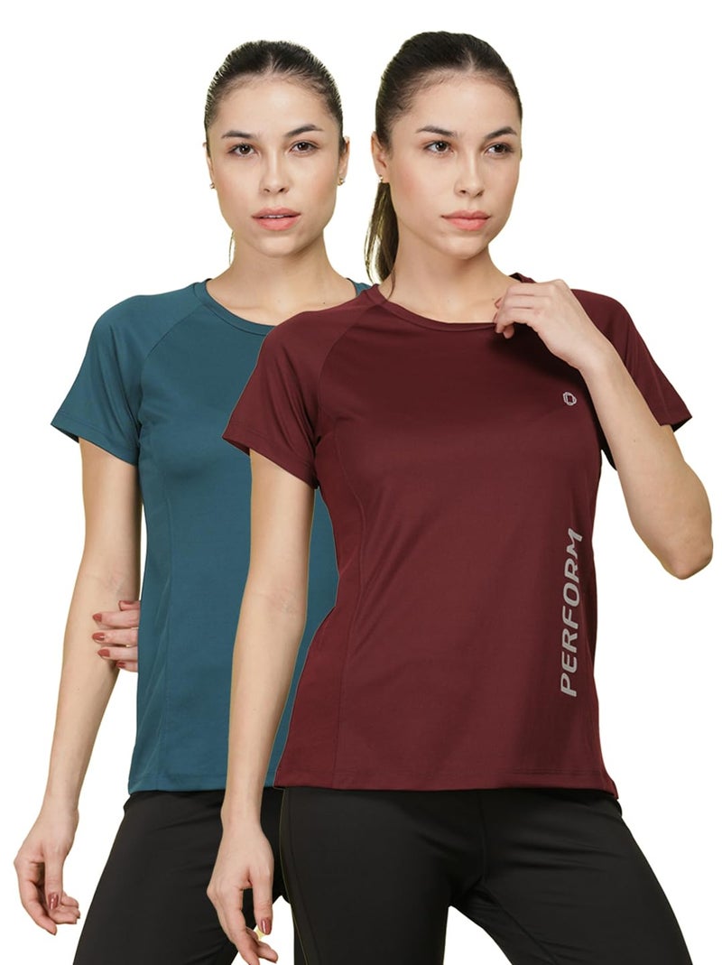 Dollar Women's Pack of 2 Microfiber Anti Bacterial Sports T-Shirt - Image 1