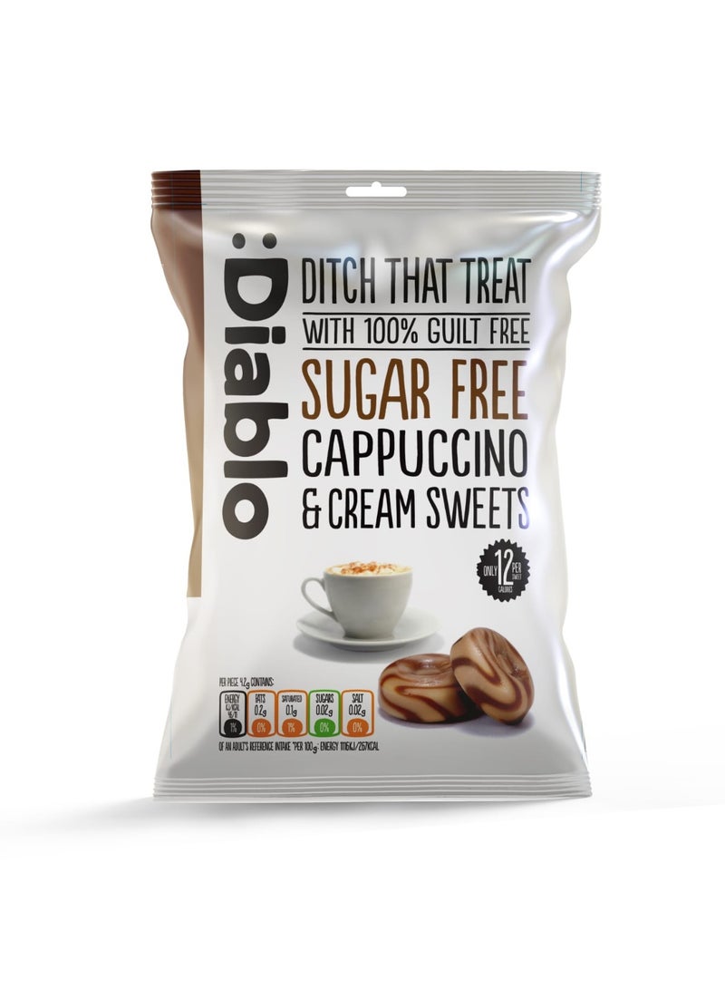 Diablo Sugar Free Cappuccino & Cream Sweets | Sweetened with Maltitol | Low Calorie | Pack of 3 (75g Each) - Image 1