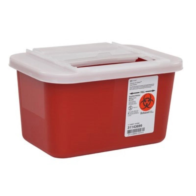Kendall Sharps Container 1 Gallon Container Red with Clear Lid Model 31143699 by Kendall Healthcare