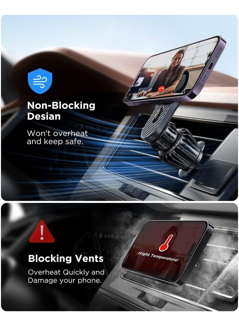 GO-DES MagSafe Car Mount 20x Magnetic MagSafe Phone Holder for Car Compatible with iPhone 15 14/13/12 Series - Image 3
