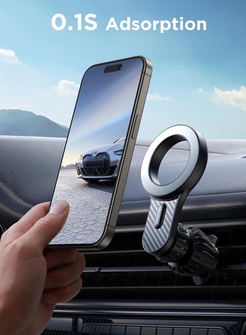 GO-DES MagSafe Car Mount 20x Magnetic MagSafe Phone Holder for Car Compatible with iPhone 15 14/13/12 Series - Image 2
