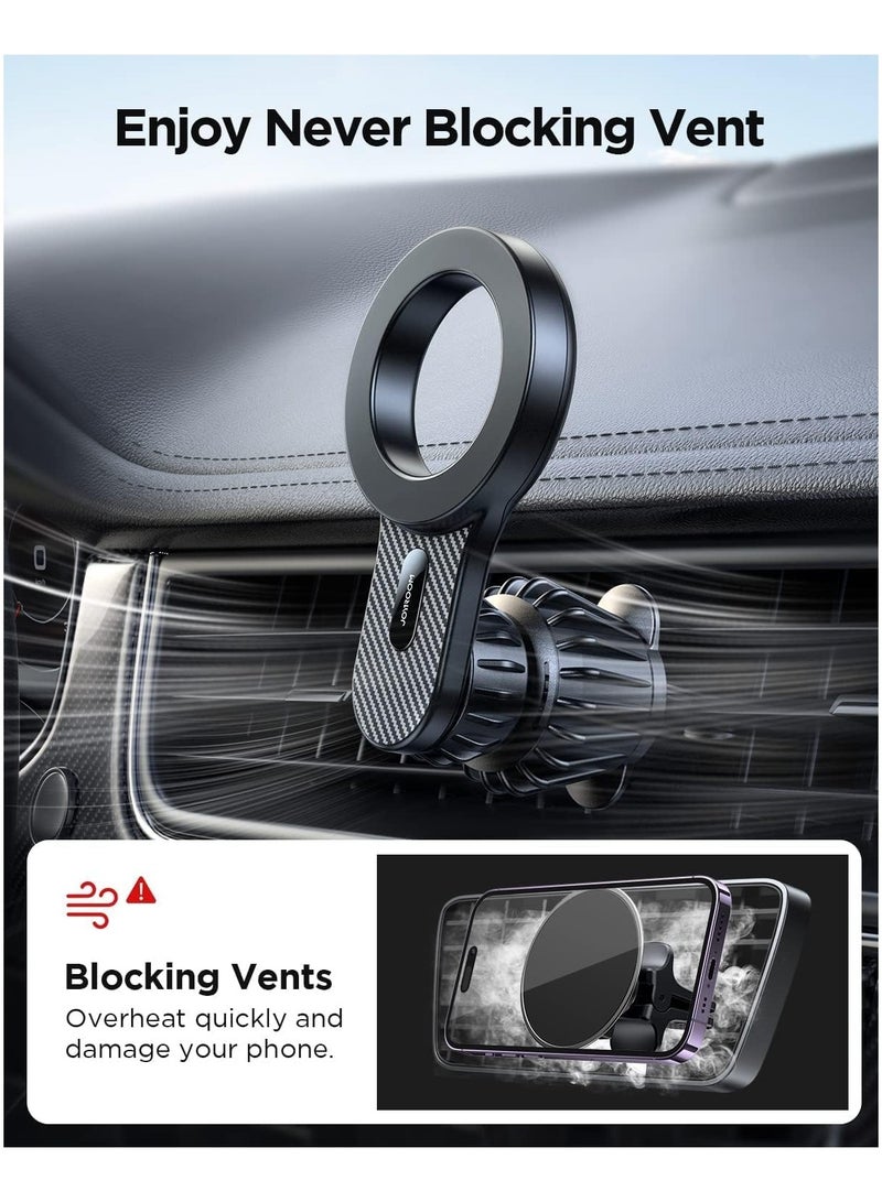 GO-DES MagSafe Car Mount 20x Magnetic MagSafe Phone Holder for Car Compatible with iPhone 15 14/13/12 Series - Image 4