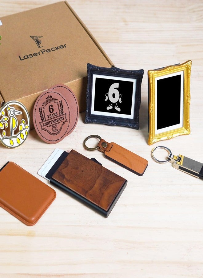 LaserPecker Essentials Material Kit, Laser Material Kit 7 Kinds of Laser Engraving Materials and Custom Stainless Steel Logo Refrigerator Magnet - 13 Pieces - Image 2