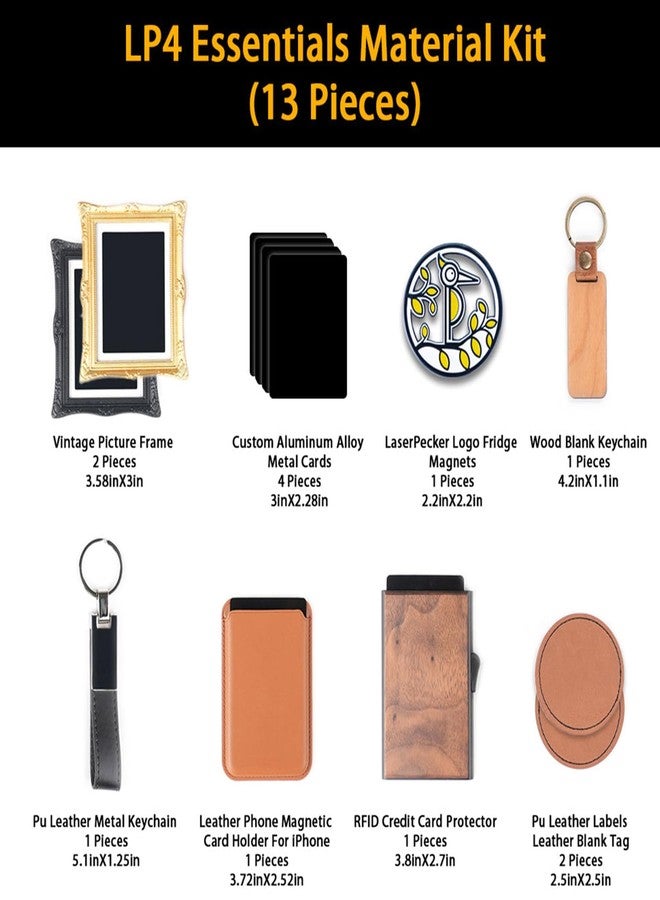 LaserPecker Essentials Material Kit, Laser Material Kit 7 Kinds of Laser Engraving Materials and Custom Stainless Steel Logo Refrigerator Magnet - 13 Pieces - Image 4