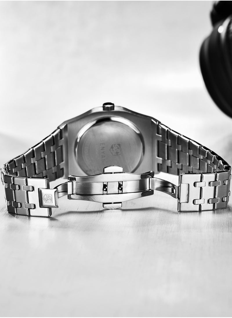 BENYAR - Watches for Men Luxury Men's Watches Stainless Steel Quartz Water Resistant Watches - Image 1