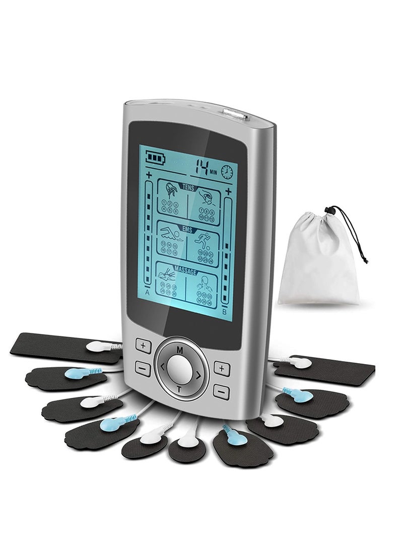 Tens Unit Muscle Stimulator for Back Pain Relief, 36 Modes Digital Electrical Full Body Massager, Pulse Stimulator Pads, Muscle Stimulator Pain Fatigue Relief For women and Men