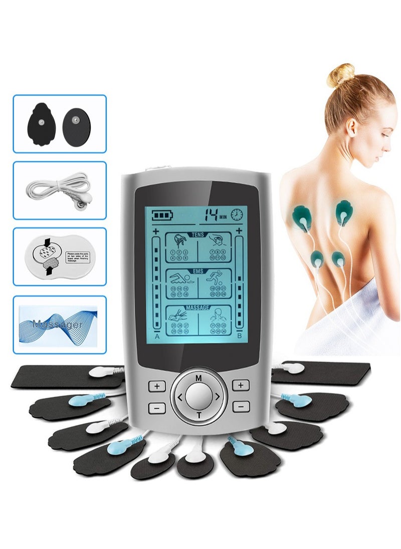 Tens Unit Muscle Stimulator for Back Pain Relief, 36 Modes Digital Electrical Full Body Massager, Pulse Stimulator Pads, Muscle Stimulator Pain Fatigue Relief For women and Men