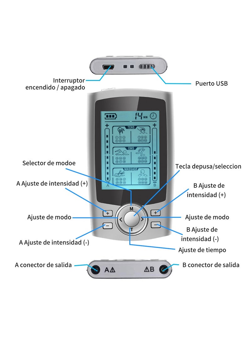 Tens Unit Muscle Stimulator for Back Pain Relief, 36 Modes Digital Electrical Full Body Massager, Pulse Stimulator Pads, Muscle Stimulator Pain Fatigue Relief For women and Men