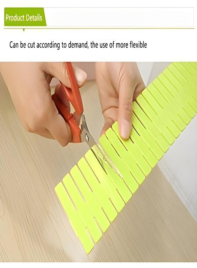 BIRZAR Adjustable Stretchable Interlocking Drawer Clapboard Divider/Grid Closet Sorting Partition/Plastic Strips Separators Cabinet Storage Box Socks/Makeup,(1 Set of 6 Pc, Multi Color) - Image 3