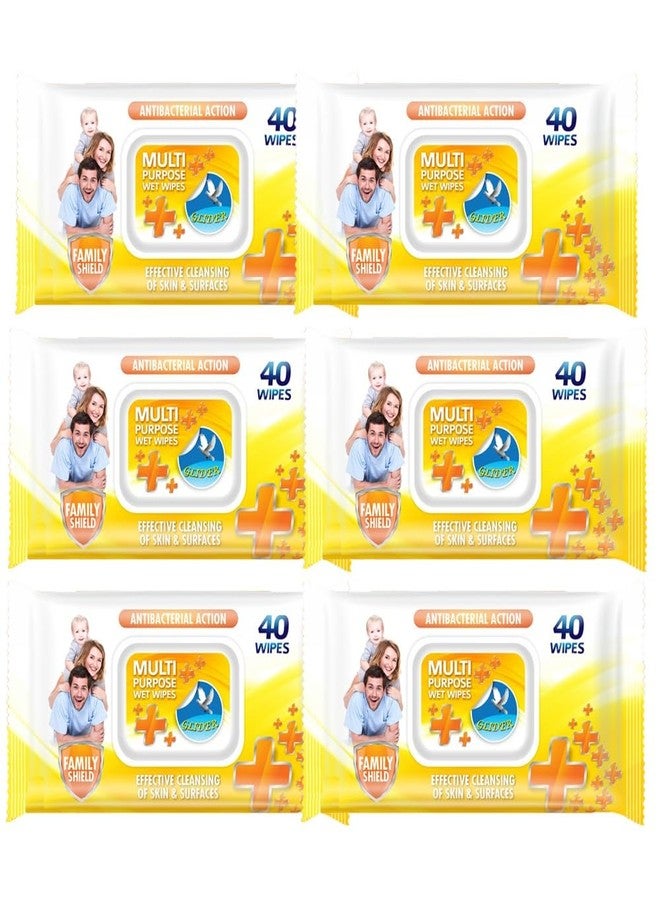 جلايدر مناديل جلايدر متعددة الأغراض للأسطح والبشرة - الطريقة الأقوى والأسهل لتنظيف الشحوم والأوساخ والغبار والشوائب والبقايا من اليدين والطاولات وغيرها (عبوة من 6 قطع - 240 منديلًا) - Image 1