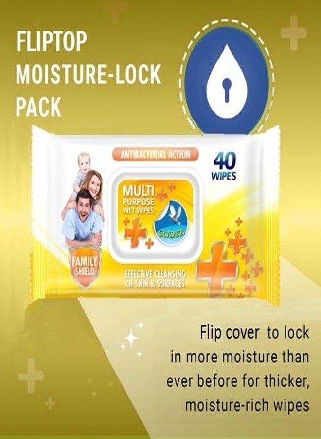 جلايدر مناديل جلايدر متعددة الأغراض للأسطح والبشرة - الطريقة الأقوى والأسهل لتنظيف الشحوم والأوساخ والغبار والشوائب والبقايا من اليدين والطاولات وغيرها (عبوة من 6 قطع - 240 منديلًا) - Image 2