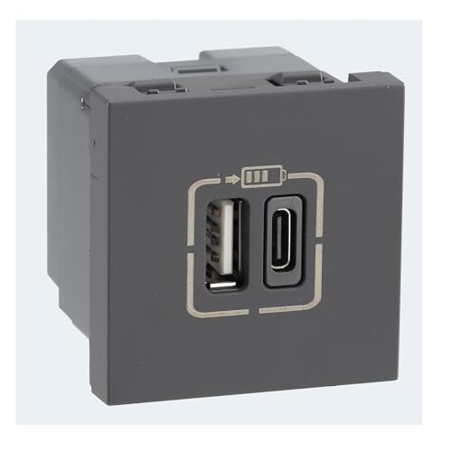 Legrand Lyncus-USB Charger-3000mA-Type A+C-2 Module-Chic Grey - Image 2
