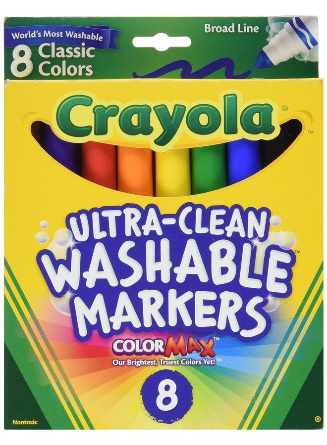 Crayola Ultra Clean Washable Broad Line Markers 8 Assorted Classic Colors - Image 1