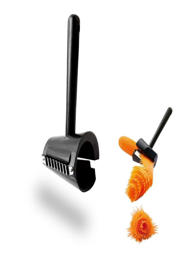 يافيجي مجموعة أدوات تقطيع الجزر والخضراوات من YAFIYGI، تتضمن قطعة واحدة، أداة تقطيع حلزونية سوداء للجزر والخيار وغيرها، مع مبراة. - Image 1