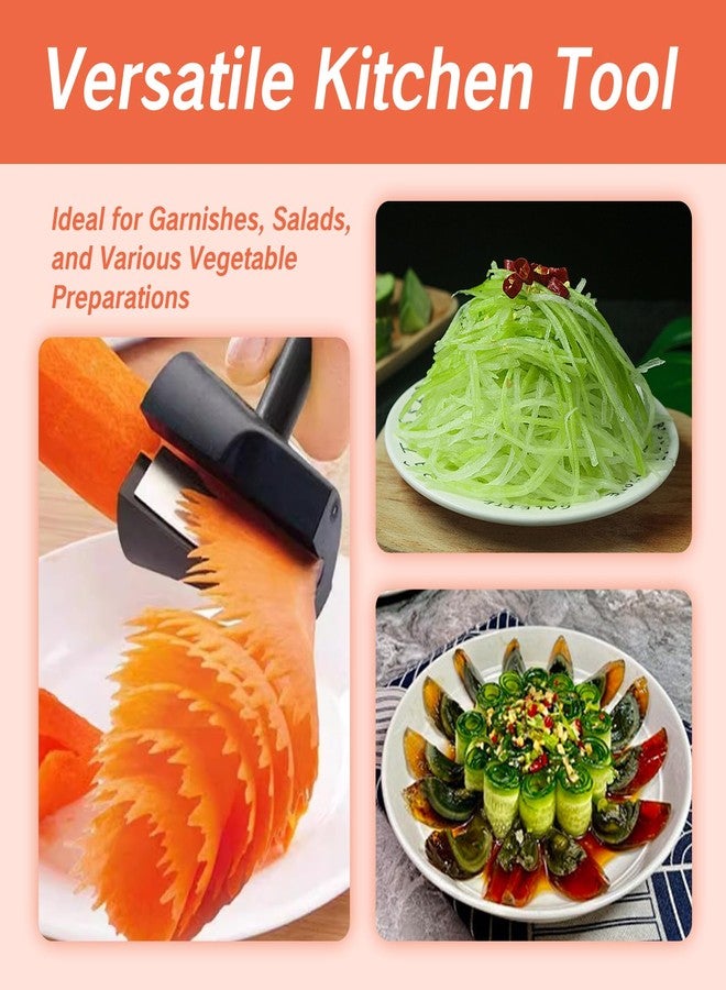 يافيجي مجموعة أدوات تقطيع الجزر والخضراوات من YAFIYGI، تتضمن قطعة واحدة، أداة تقطيع حلزونية سوداء للجزر والخيار وغيرها، مع مبراة. - Image 5
