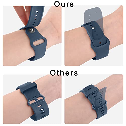 Tobfit Silicone 22Mm Watch Band Strap With Rust Free Button Compatible With Noise Colorfit Ultra/Ultra 2, Vision, Caliber, Pro 3 (Watch Not Included), Soft Smartwatch Straps For Unisex (Navy Blue) - Image 5