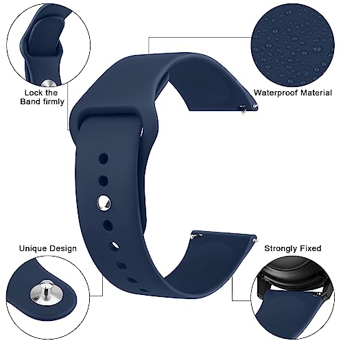 Tobfit Silicone 22Mm Watch Band Strap With Rust Free Button Compatible With Noise Colorfit Ultra/Ultra 2, Vision, Caliber, Pro 3 (Watch Not Included), Soft Smartwatch Straps For Unisex (Navy Blue) - Image 2