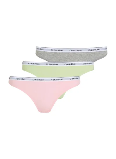 CALVIN KLEIN Women's 3 Pack Low Rise Bikini Briefs - Cotton, Multicolour