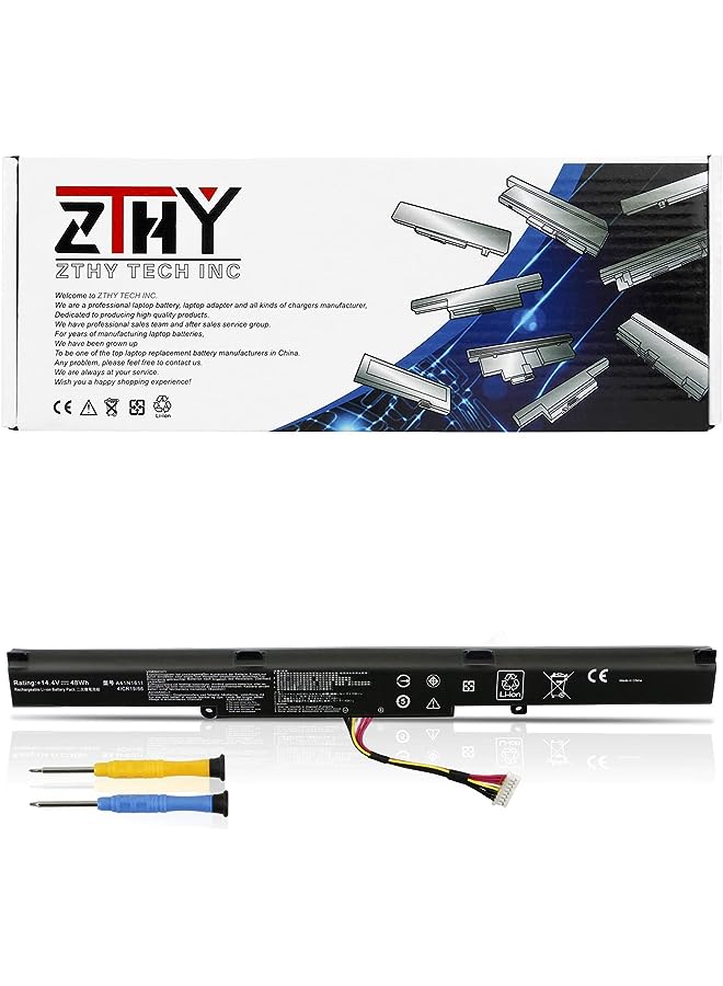 ZTHY A41N1611 Laptop Battery Replacement For Asus Rog Gl553 Gl553Vw Gl553Vd Gl553Ve Gl753V Fx53Vd Fz53V Series A41Lk5H A41Lp4Q Ob110-00470000 14.4V 48Wh - Image 1
