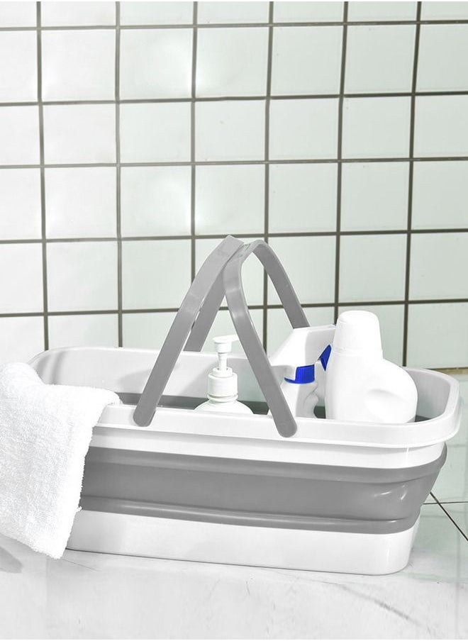 XiuWoo - Multiple Use Folding Collapsible Large Bucket 10L and Mop With Scrubber Cleaning Set For Home - Image 1