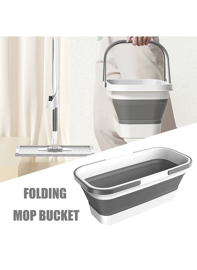 XiuWoo - Multiple Use Folding Collapsible Large Bucket 10L and Mop With Scrubber Cleaning Set For Home - Image 1