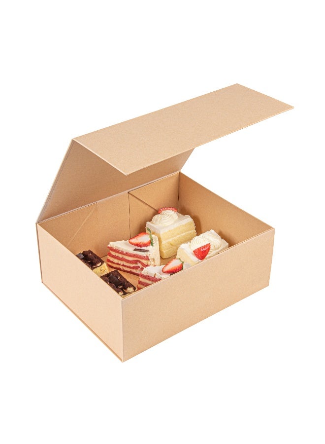 Restaurantware 12 x 10 x 5 Inch Magnetic Gift Boxes, 10 Sturdy Collapsible Gift Boxes - For Groomsman And Bridesmaid Proposals, Built-In Lid, Kraft Paper Luxury Storage Boxes, Grease-Resistant - Image 2