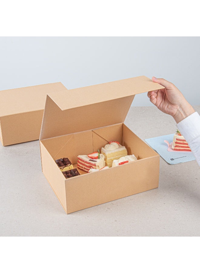 Restaurantware 12 x 10 x 5 Inch Magnetic Gift Boxes, 10 Sturdy Collapsible Gift Boxes - For Groomsman And Bridesmaid Proposals, Built-In Lid, Kraft Paper Luxury Storage Boxes, Grease-Resistant - Image 5