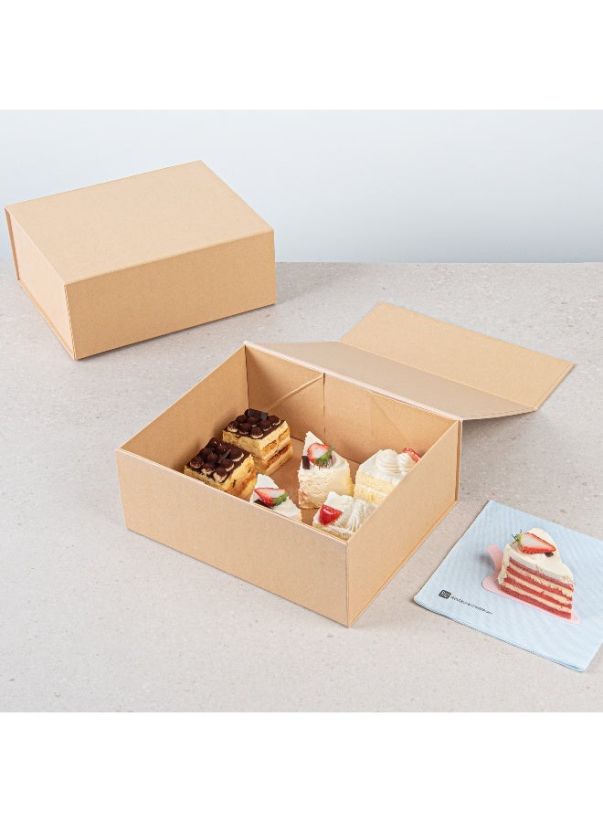 Restaurantware 12 x 10 x 5 Inch Magnetic Gift Boxes, 10 Sturdy Collapsible Gift Boxes - For Groomsman And Bridesmaid Proposals, Built-In Lid, Kraft Paper Luxury Storage Boxes, Grease-Resistant - Image 3