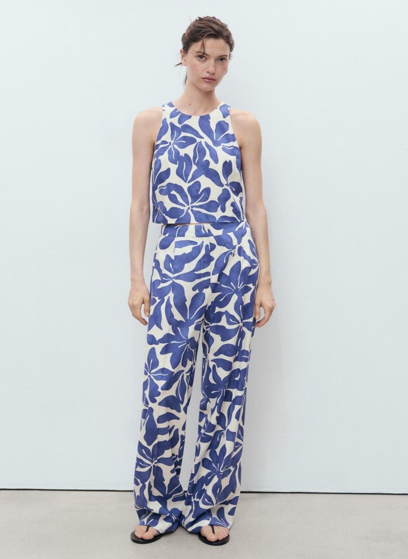MANGO Printed High Waist Pants  - Image 4