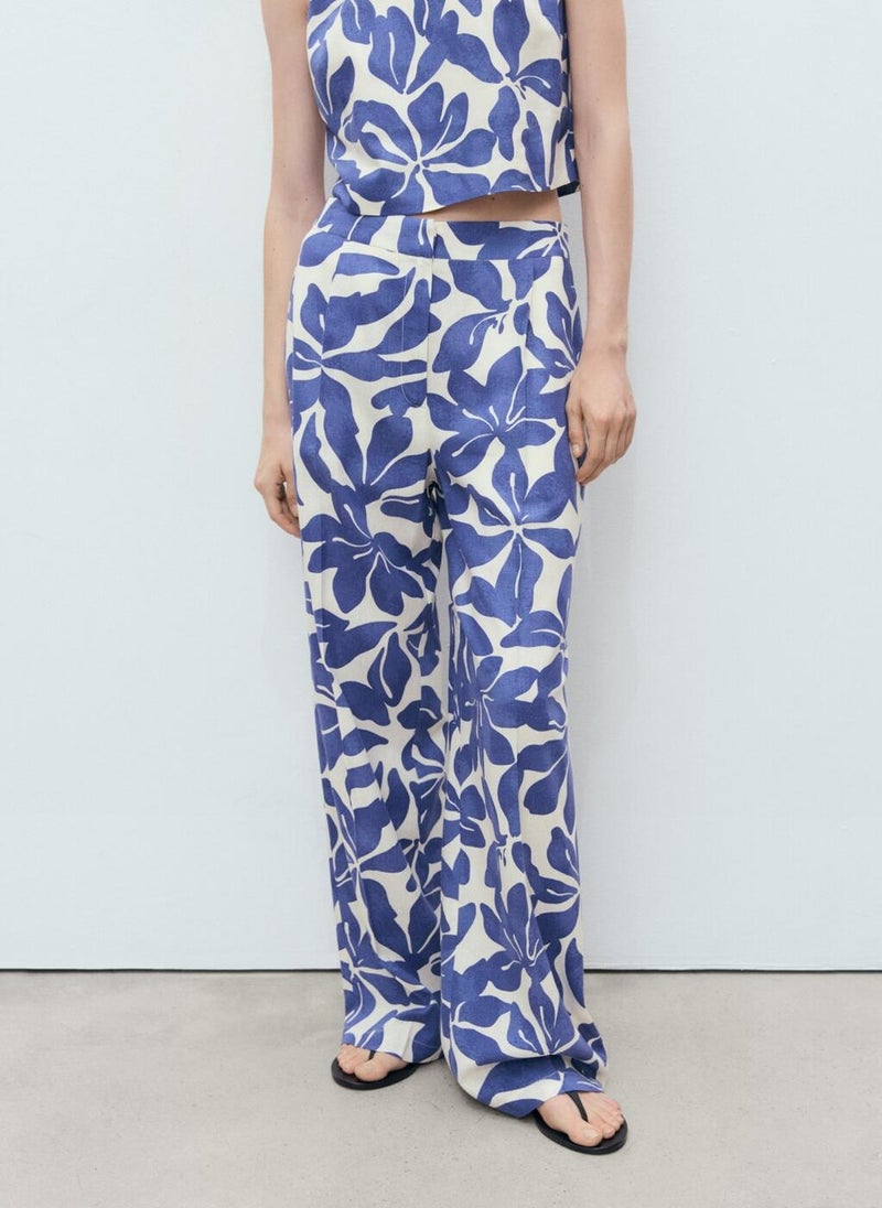 MANGO Printed High Waist Pants  - Image 1