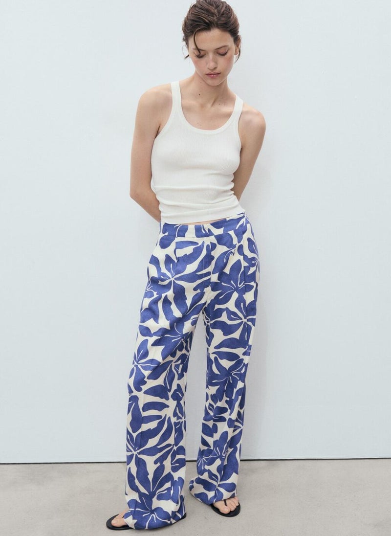 MANGO Printed High Waist Pants  - Image 3