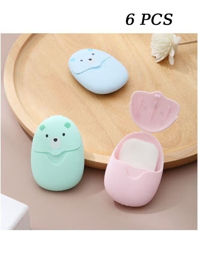 أخبار عبوة من 6 قطع (300 ورقة) من أكياس الصابون القابلة للذوبان المحمولة، ورق سفر للاستخدام مرة واحدة، موزع صابون رغوي لغسل اليدين والاستحمام، رائع للأطفال والكبار والسفر في الهواء الطلق والتخييم والمشي لمسافات طويلة - Image 2