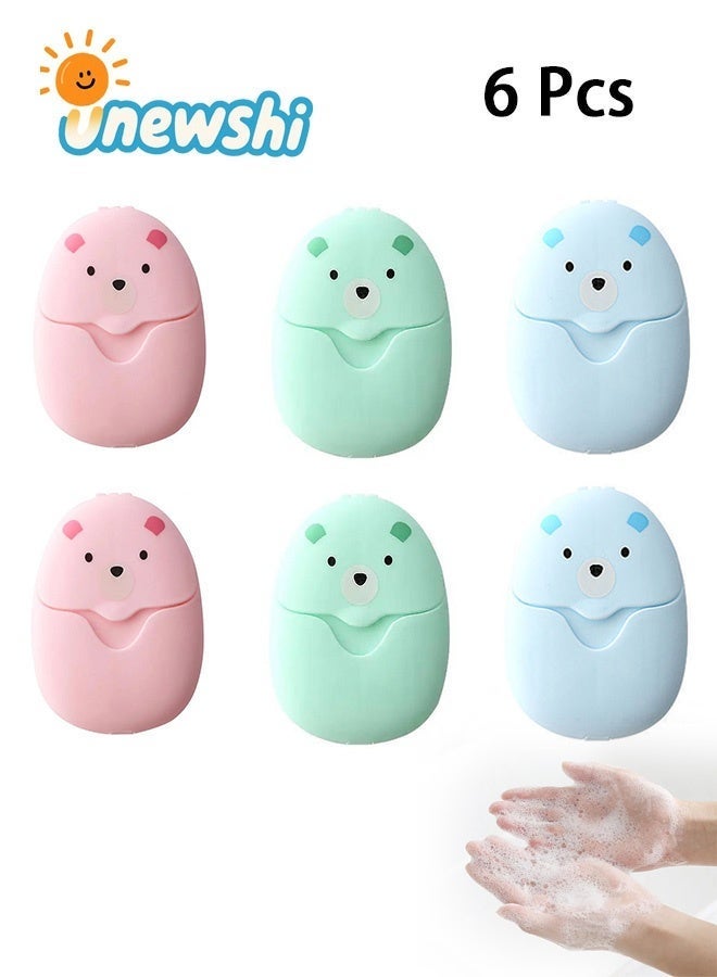 أخبار عبوة من 6 قطع (300 ورقة) من أكياس الصابون القابلة للذوبان المحمولة، ورق سفر للاستخدام مرة واحدة، موزع صابون رغوي لغسل اليدين والاستحمام، رائع للأطفال والكبار والسفر في الهواء الطلق والتخييم والمشي لمسافات طويلة - Image 1