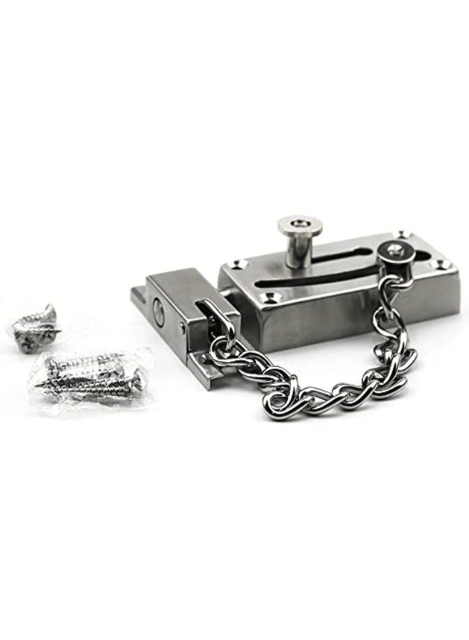 Stainless Steel Slide Bolt Door Chain Lock Latch Door Security Chain Door Lock with Anti Theft Chain - Image 4