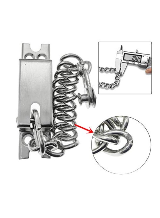 Stainless Steel Slide Bolt Door Chain Lock Latch Door Security Chain Door Lock with Anti Theft Chain - Image 2